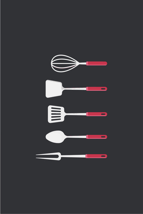 Covor Bucatarie Asi Home Utensils, 60 x 100cm, Poliester, Multicolor