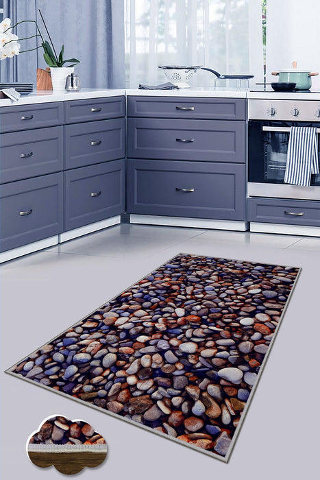 Covor Bucatarie Asi Home Stones, 60 x 100cm, Poliester, Multicolor