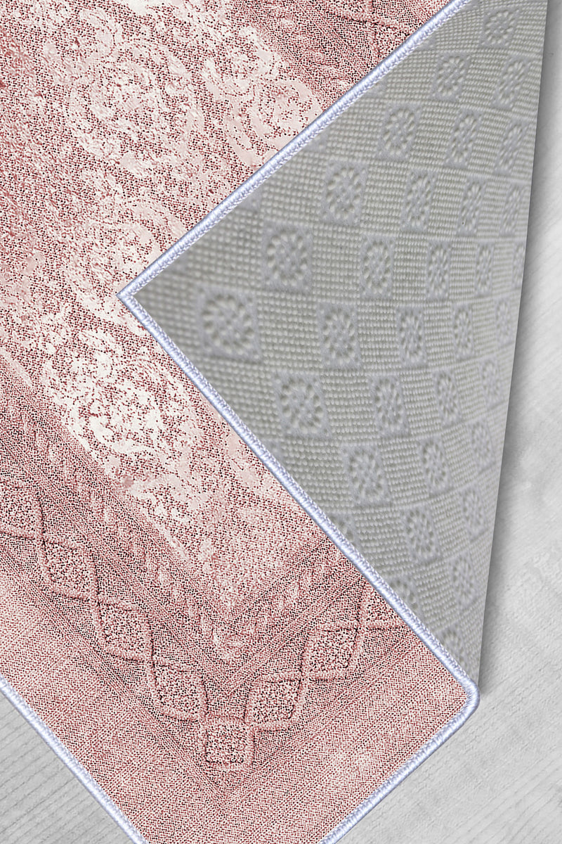 Covor Bucatarie Asi Home Powder Pink, 60 x 100cm, Poliester, Multicolor