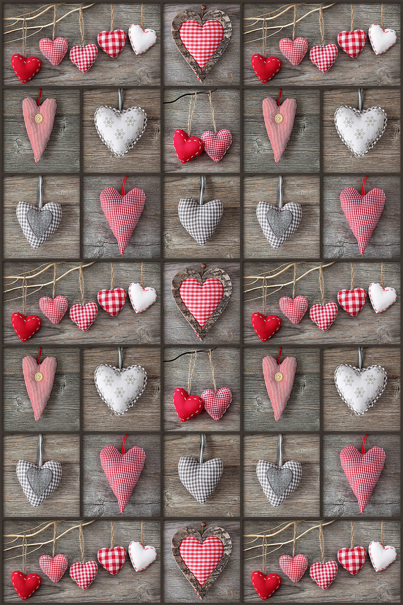 Covor Bucatarie Asi Home Hearts, 60 x 100cm, Poliester, Multicolor