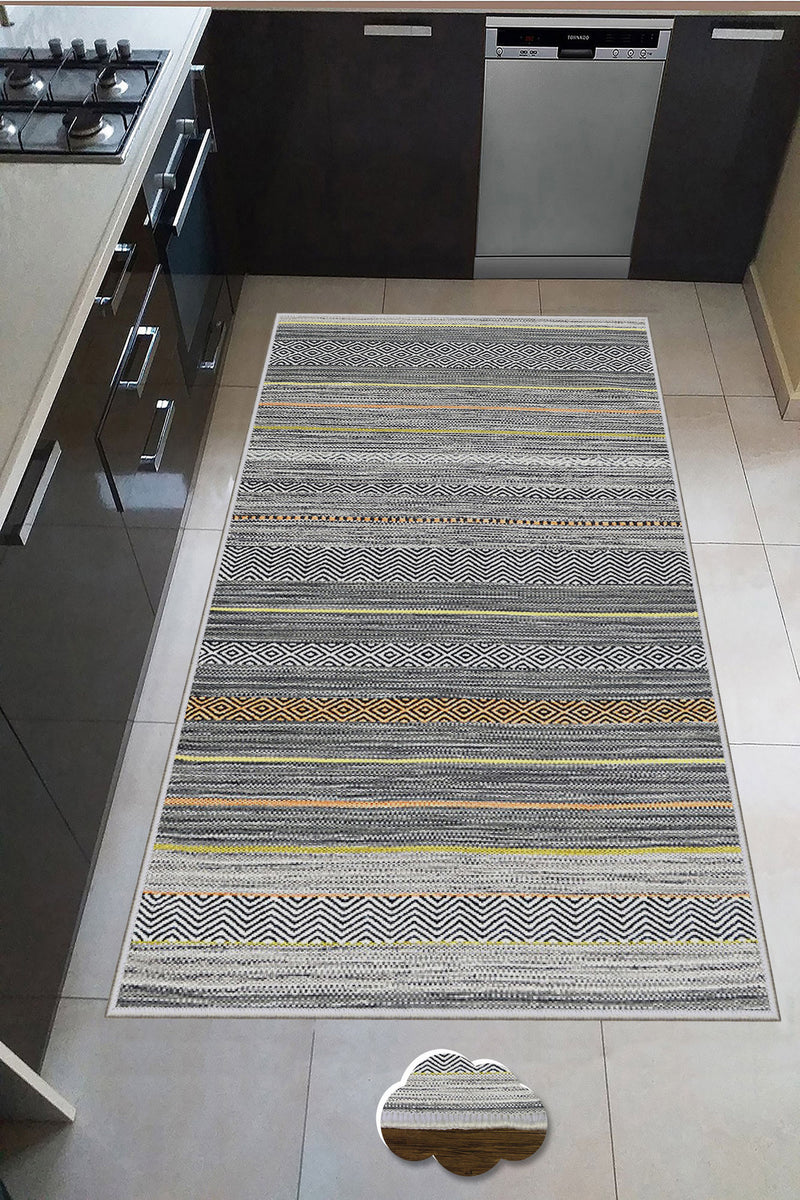 Covor Bucatarie Asi Home Forms 4, 60 x 100cm, Poliester, Multicolor