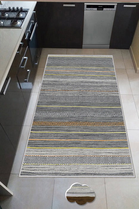 Covor Bucatarie Asi Home Forms 4, 60 x 100cm, Poliester, Multicolor