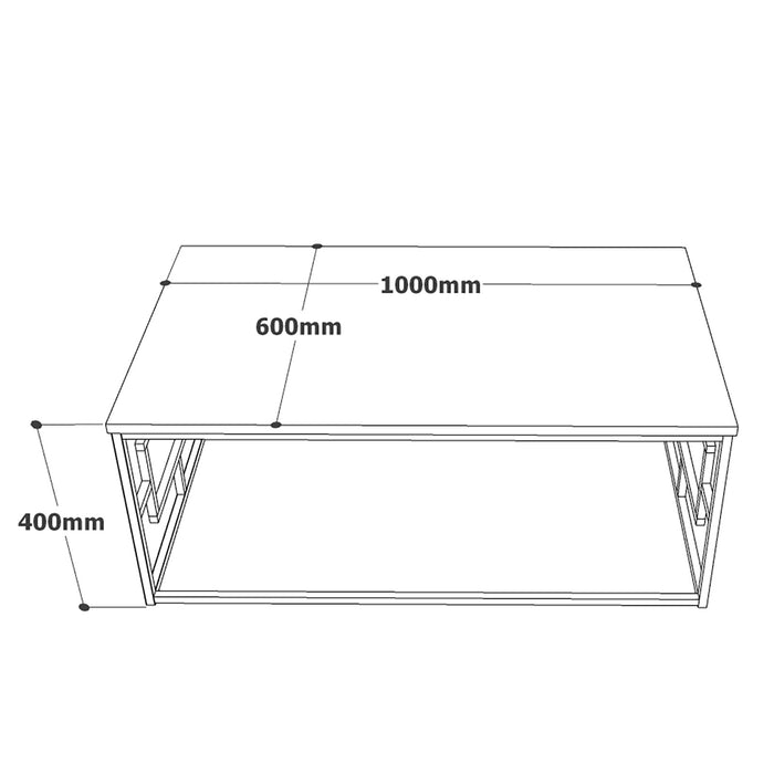 Masuta de Cafea Asi Home VG12-GE, Alb/ Marmura/
Auriu, 100 x40 x60cm