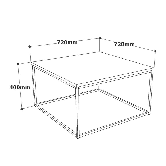 Masuta de Cafea Asi Home VG13-GE, Alb/
Auriu, 72 x40 x72cm