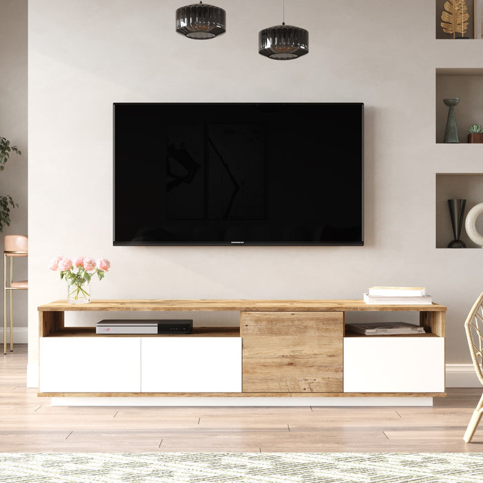 Comoda TV Asi Home FR5 - AW, Pin/ 
Alb, 180 x45 x45 cm