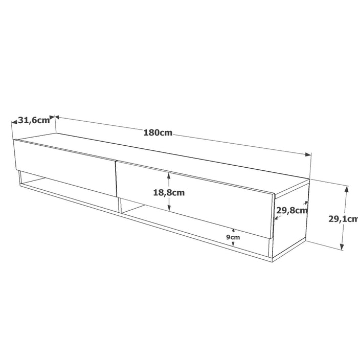 Comoda TV Asi Home FR9 - A, Pin, 180 x29 x32 cm