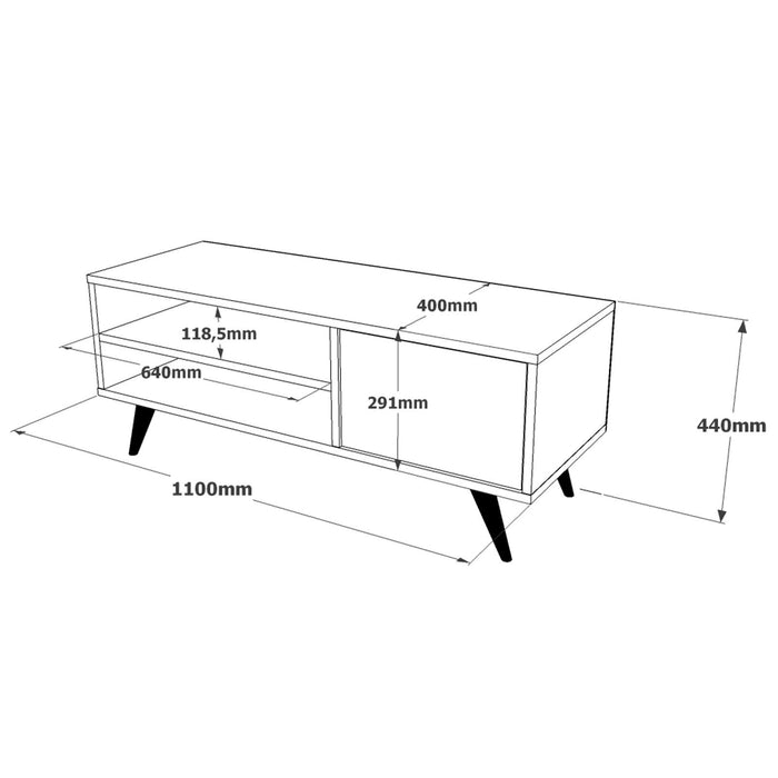 Comoda TV Asi Home CD1 - A, Pin, 110 x44 x40 cm