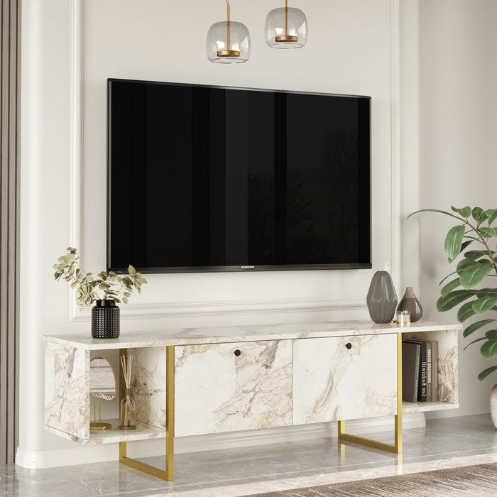 Comoda TV Asi Home VG, 160 cm x 48 cm x 40 cm, Alb,
Auriu