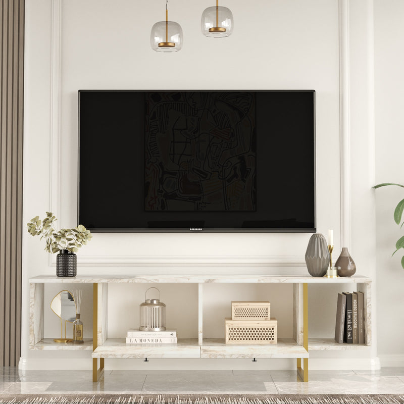 Comoda TV Asi Home VG, 160 cm x 48 cm x 40 cm, Alb,
Auriu