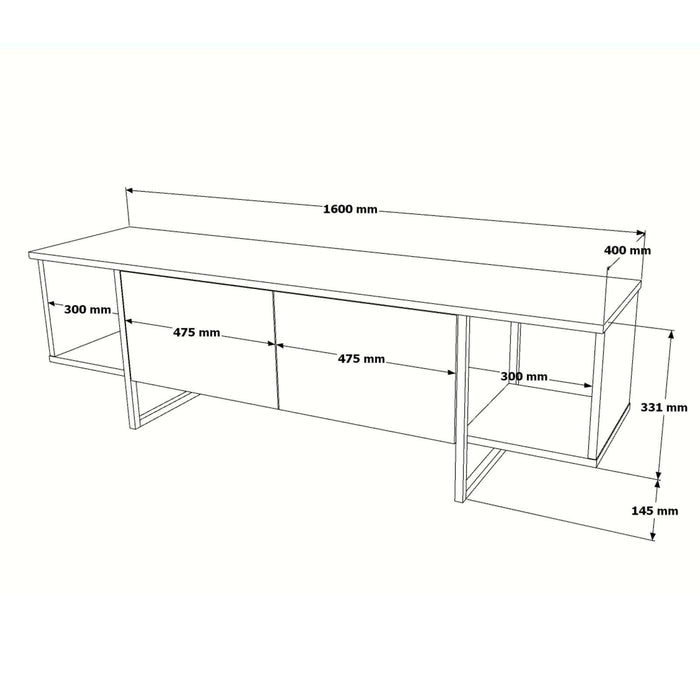 Comoda TV Asi Home VG, 160 cm x 48 cm x 40 cm, Alb,
Auriu