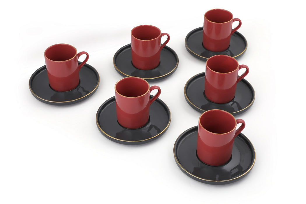 Set Cesti de Cafea 12 Piese, Rosu
Negru, D3