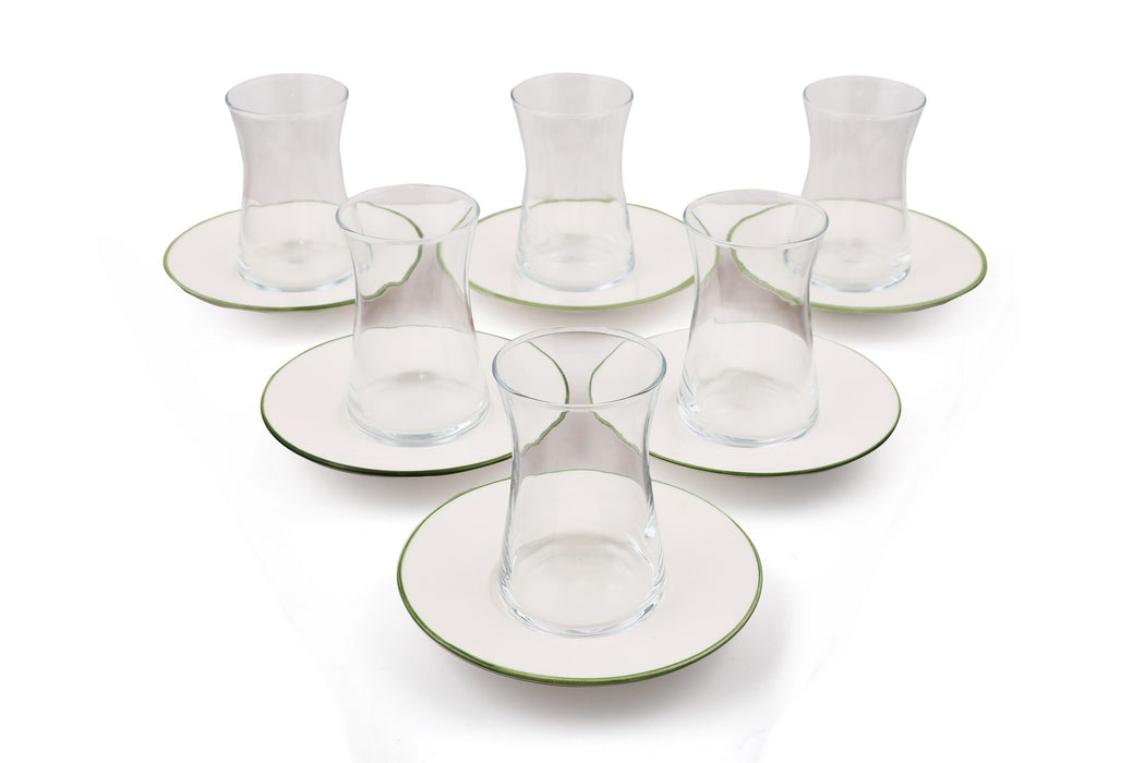 Set de Pahare de Ceai 12 Piese, Crem
Verde, D8