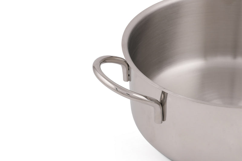 Oală Inox cu Capac – 3,4L, 26x26x8 cm, Argintiu, D50, 100% Oțel Inoxidabil