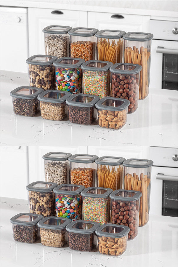 Set de Cutii pentru Depozitoare 24 Piese, Antracit, BNM24LU