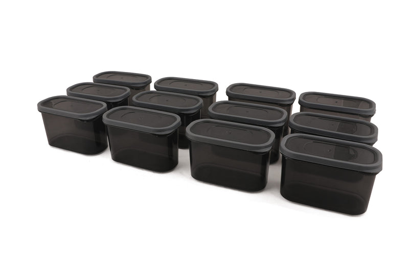 Set Cutii Depozitare, 12 Piese, Asi Home AKY-1000-12, Antracit, Plastic