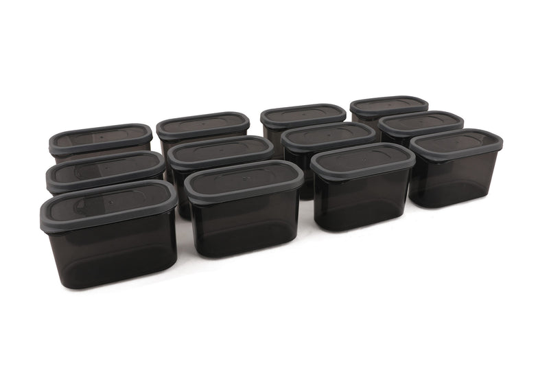 Set Cutii Depozitare, 12 Piese, Asi Home AKY-1000-12, Antracit, Plastic
