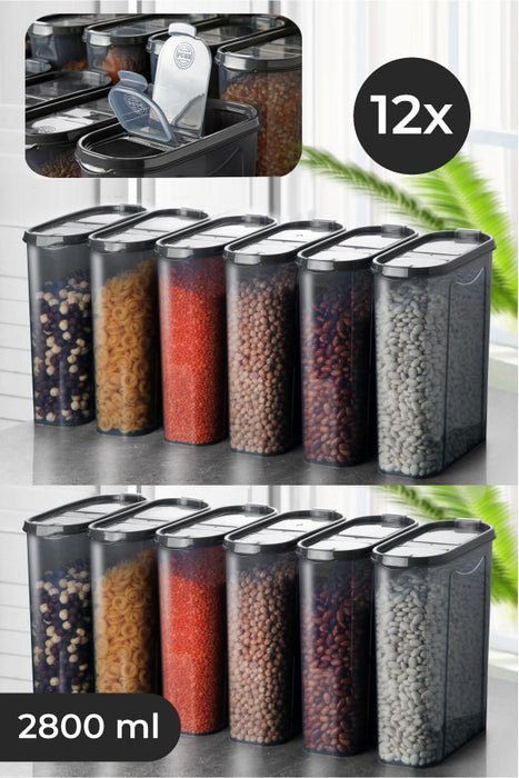 Set de Cutii pentru Depozitoare 12 Piese, Antracit, DSY28