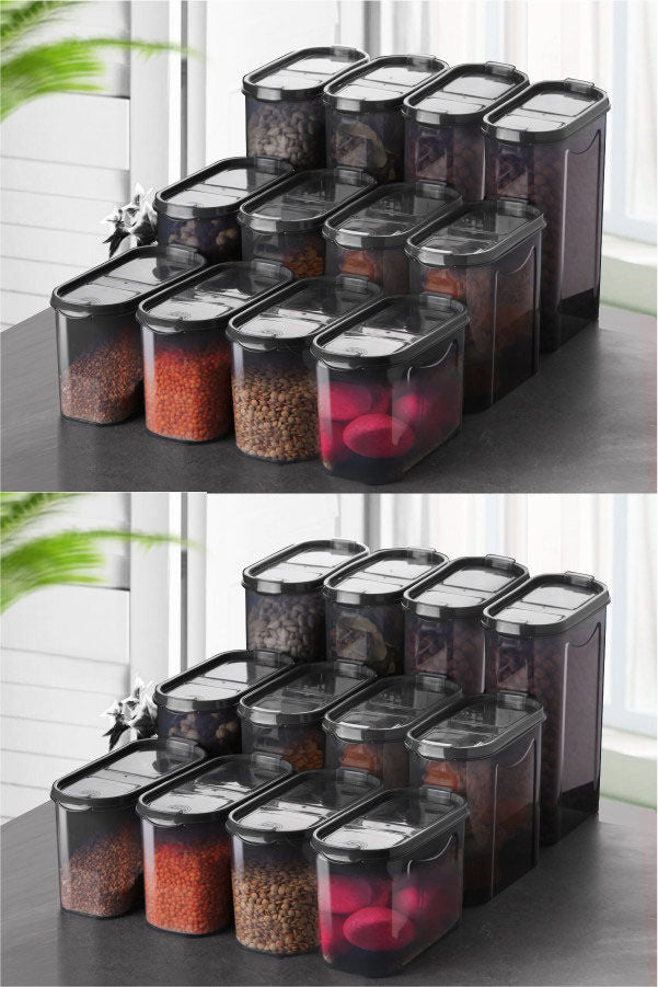 Set de Cutii pentru Depozitoare 24 Piese, Antracit, DSY8X