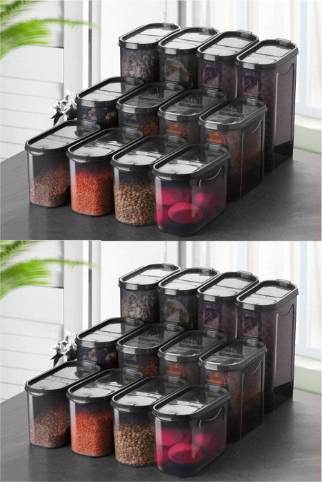 Set de Cutii pentru Depozitoare 24 Piese, Antracit, DSY8X