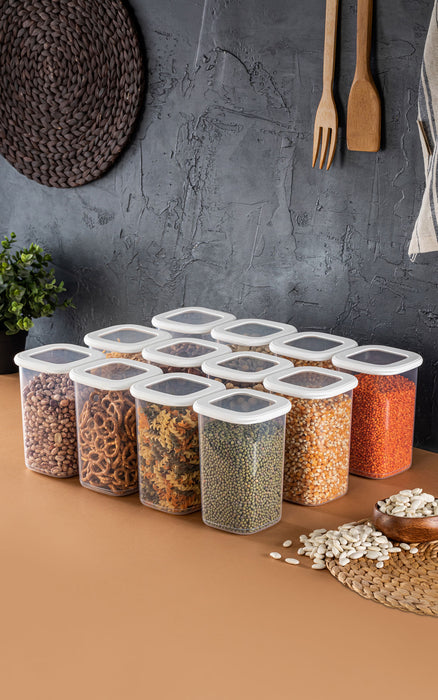 Set de Cutii pentru Depozitoare 12 Piese, Alb, Foly Square 1,2 - 12