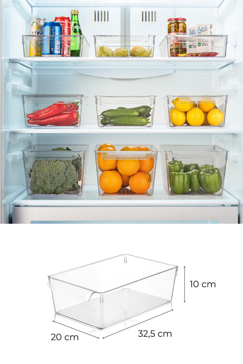 Set Organizator de Frigider 3 Piese, Transparent, 727