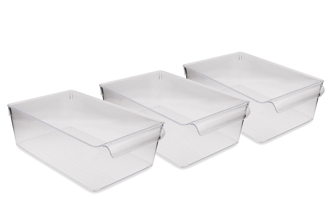 Set Organizator de Frigider 3 Piese, Transparent, 727