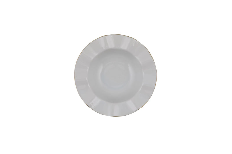 Set Vesela 24 Piese, Asi Home Nil, Portelan, Alb/Auriu