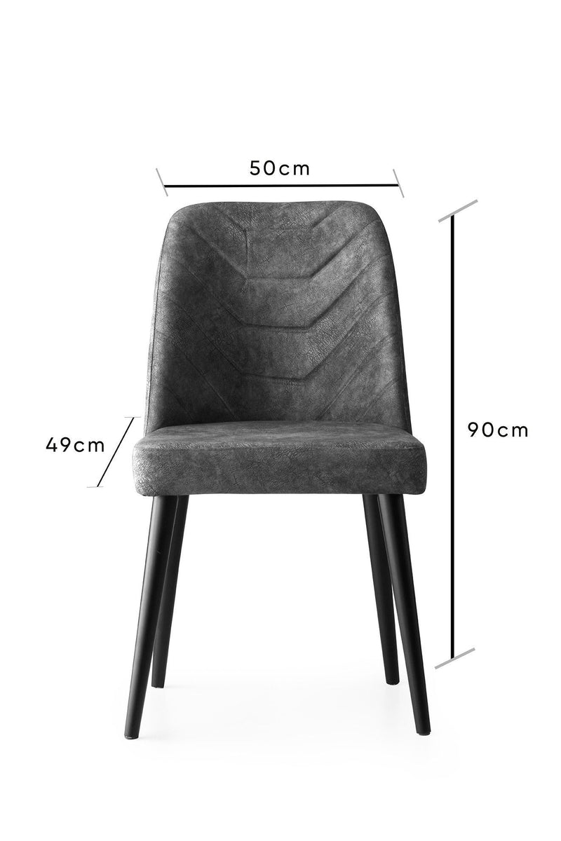 Set Scaune (4 Bucati) Asi Home Dallas - 527 V4, Antracit, 50 x90 x49cm