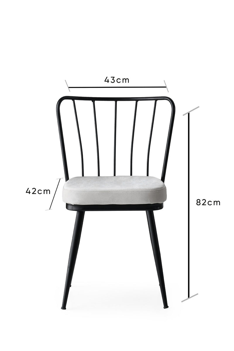 Set Scaune (4 Bucati) Asi Home Yıldız - 940 V4, Negru, 43 x82 x42cm