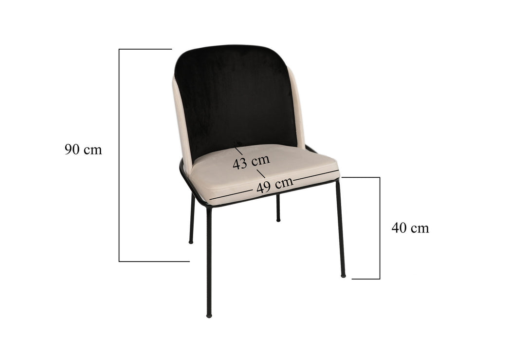 Set Scaune (4 Bucati) Asi Home Dore 145 V4 , Negru/
Crem, 54 x86 x55cm