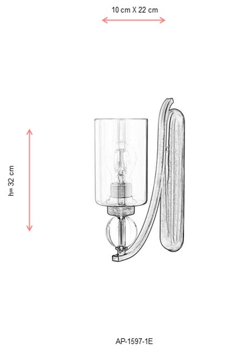 Aplica perete  Avonni Antic, 1XE27, AP-1597-1E - AsiHome