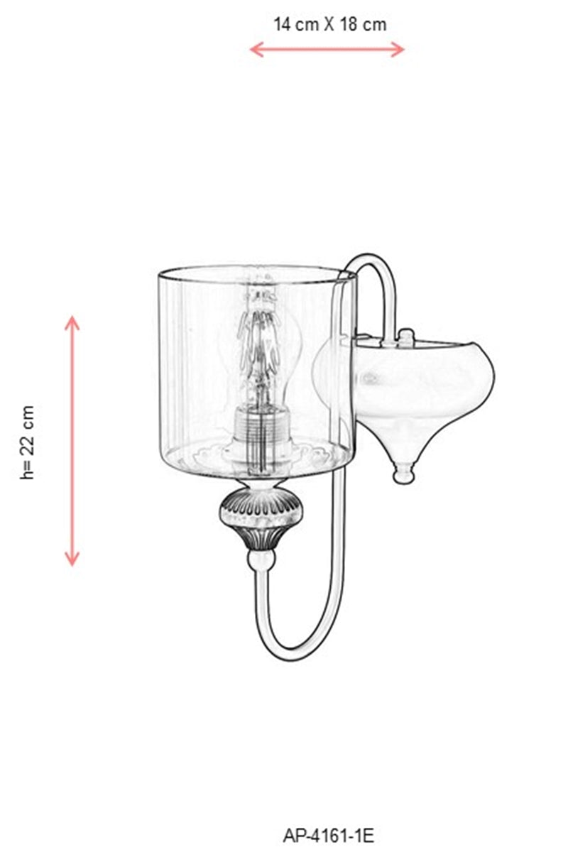 Aplica perete  Avonni Antic, 1XE27, AP-4161-1E - AsiHome