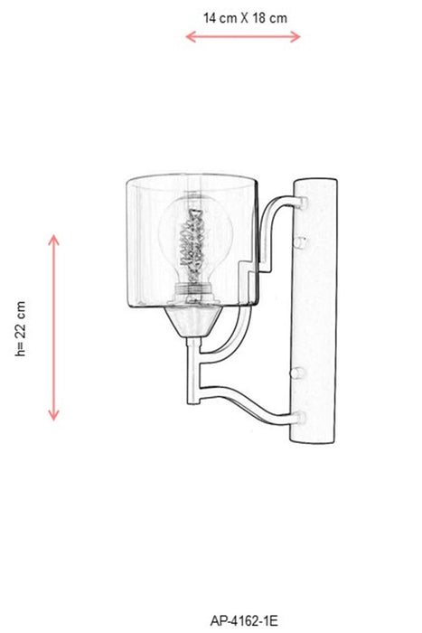 Aplica perete  Avonni Antic, 1XE27, AP-4162-1E - AsiHome