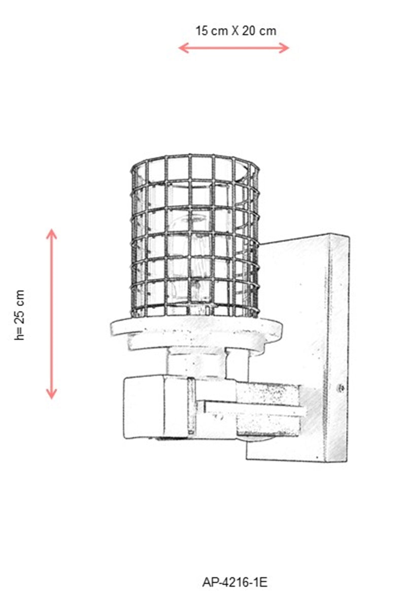 Aplica perete  Avonni Antic, 1XE27, AP-4216-1E - AsiHome