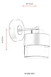 Aplica perete Avonni 4288, 1XE27 - AsiHome