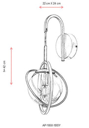 Aplica perete  Avonni 1850, 1XE14 - AsiHome