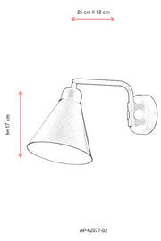 Aplica perete Avonni 62077, 1xE27 - AsiHome