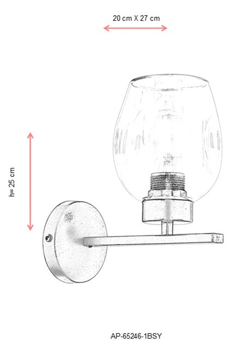 Aplica perete  Avonni 65246, 1XE27 - AsiHome