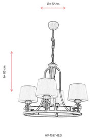 Lustra moderna Avonni 1597, Antic, E27 - AsiHome