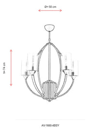 Lustra moderna Avonni 1660, E27 - AsiHome