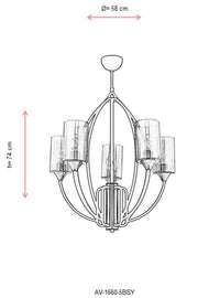 Lustra moderna Avonni 1660, E27 - AsiHome