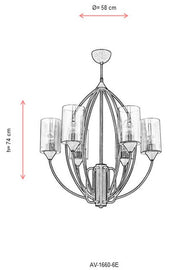 Lustra moderna Avonni 1660, E27 - AsiHome