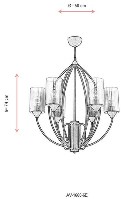 Lustra moderna Avonni 1660, E27 - AsiHome
