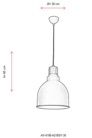 Lustra moderna Avonni Negru , 1XE27, AV-4100-A2-BSY-30 - AsiHome