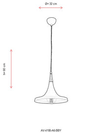 Lustra moderna Avonni Alb, 1XE27, AV-4100-A6-BBY - AsiHome