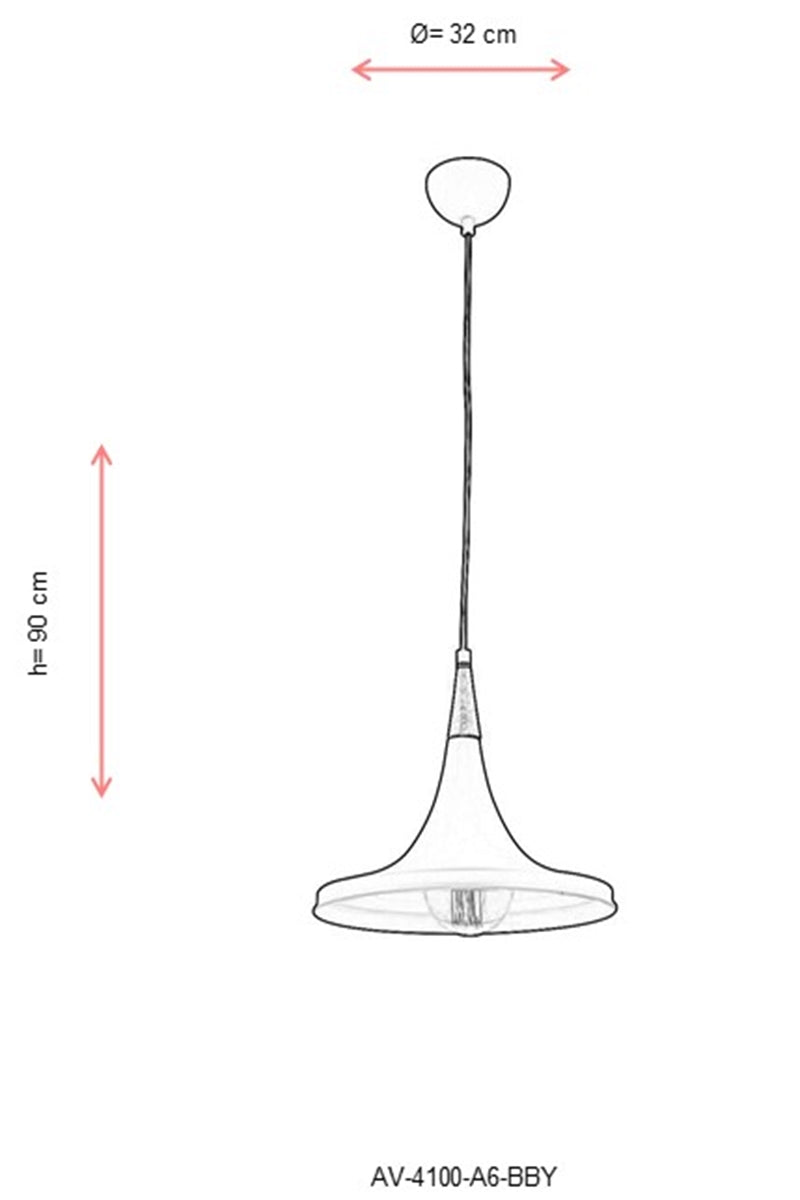 Lustra moderna Avonni Alb, 1XE27, AV-4100-A6-BBY - AsiHome