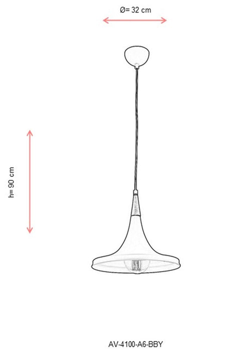 Lustra moderna Avonni Alb, 1XE27, AV-4100-A6-BBY - AsiHome