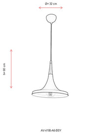 Lustra moderna Avonni Negru , 1XE27, AV-4100-A6-BSY - AsiHome