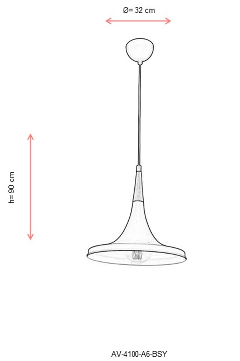 Lustra moderna Avonni Negru , 1XE27, AV-4100-A6-BSY - AsiHome
