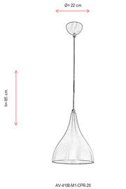 Lustra moderna Avonni Cupru, 1XE27, AV-4100-M1-CPR-20 - AsiHome